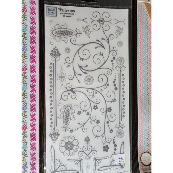 Rub-Ons Transfers - Large Decorative Border Pink Blue LOT - RETIRED NEW 27 - Picture 5 of 12